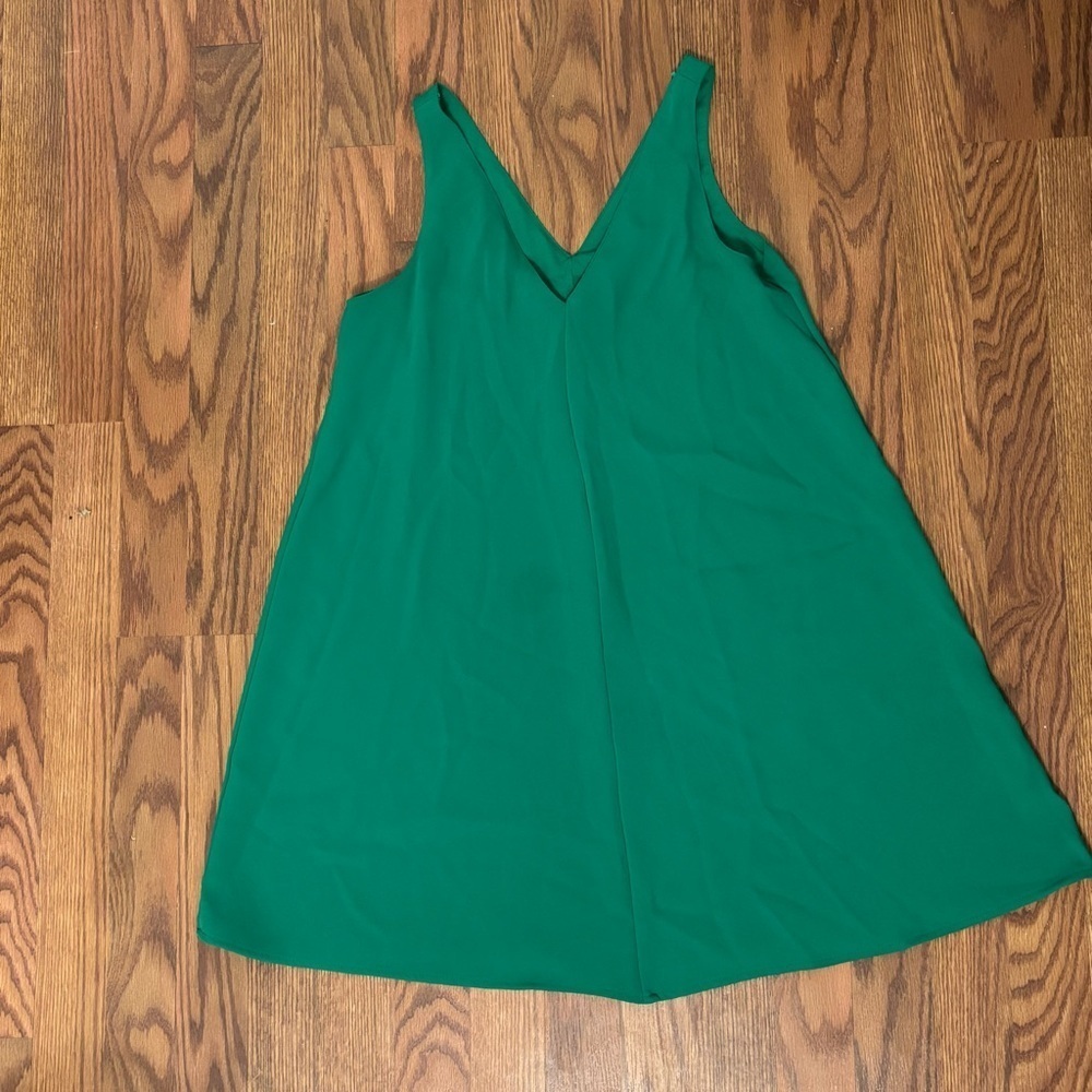green sleeveless mini-dress from Zara